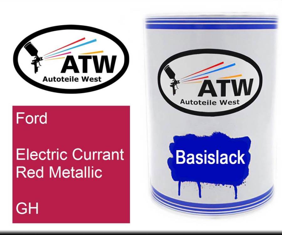 Ford, Electric Currant Red Metallic, GH: 500ml Lackdose, von ATW Autoteile West.